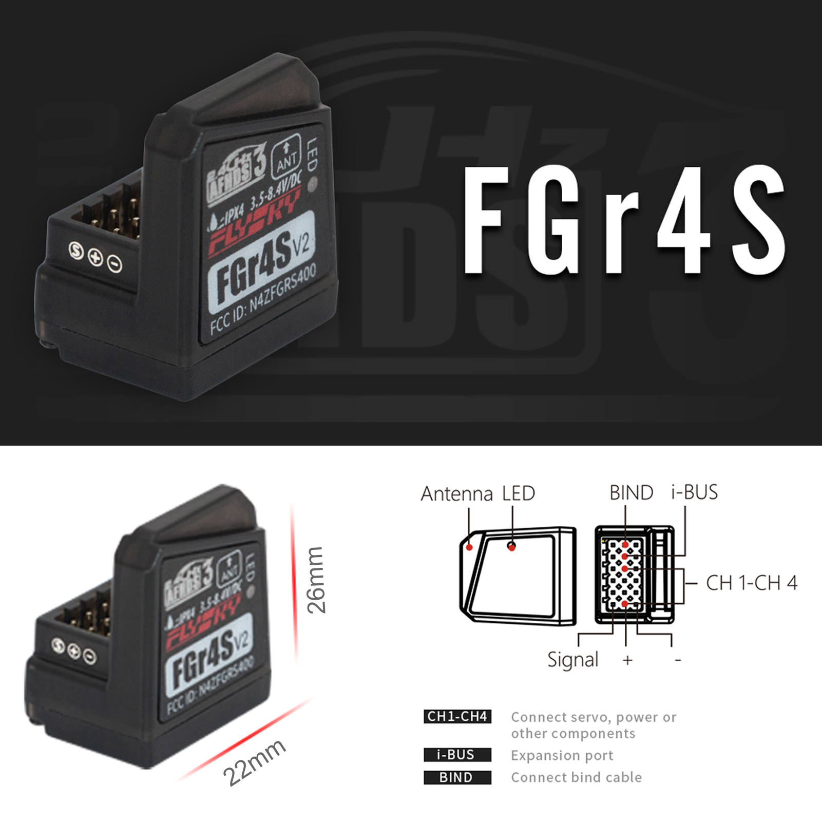 Flysky FGR4S V2 Receiver AFHDS - Joystick Rc Drone ulasan dan harga