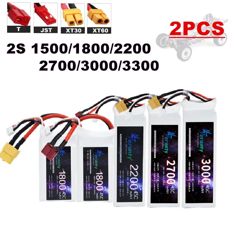 2PCS 7.4V Lipo 2S Battery 1500 - Drone Carrera Rc ulasan dan harga